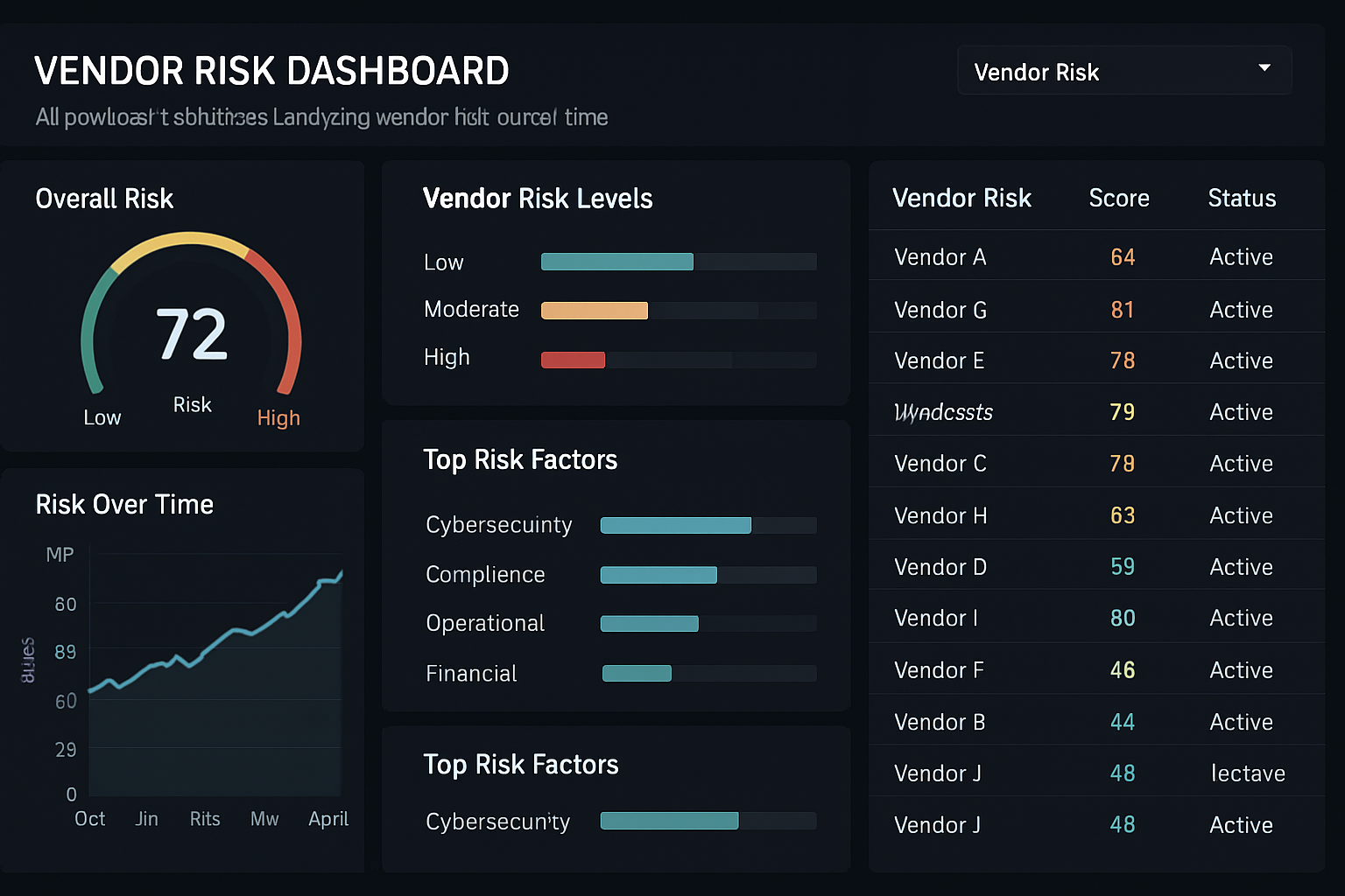 AI-powered dashboard analyzing vendor risk in real time