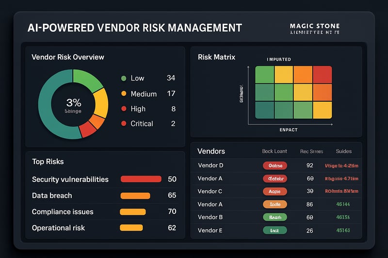 AI-powered vendor risk management dashboard by Magic Stone Cyber Security AI-powered vendor risk management dashboard by Magic Stone Cyber Security
